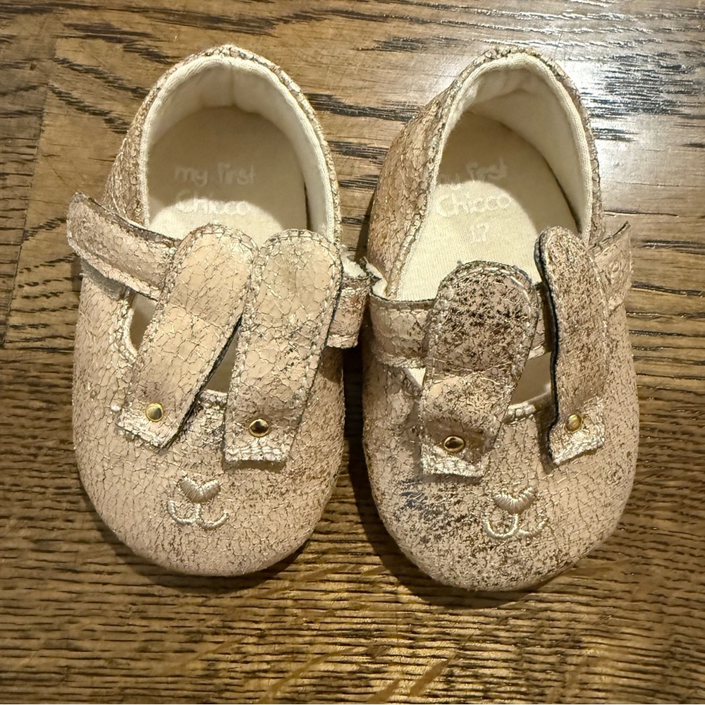 Italian Chicco Gold Bunny Baby Shoes